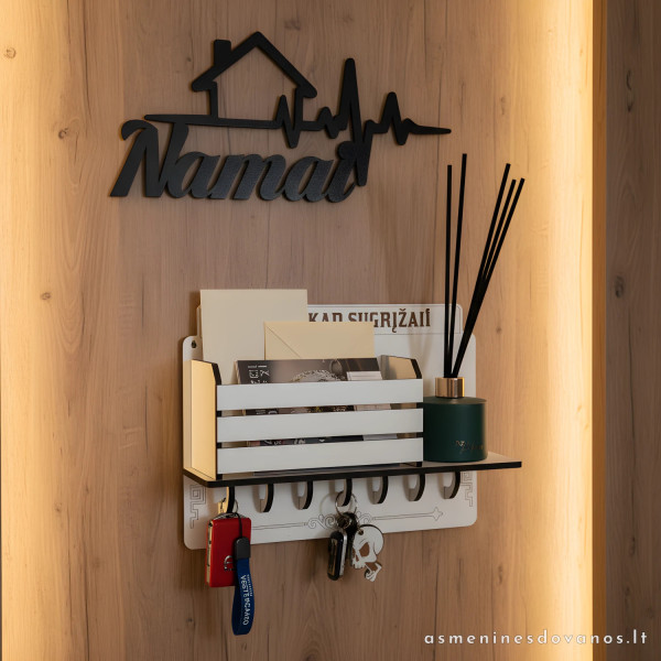 Namų jaukumo rinkinys – personalizuota raktinė ir interjero dekoras