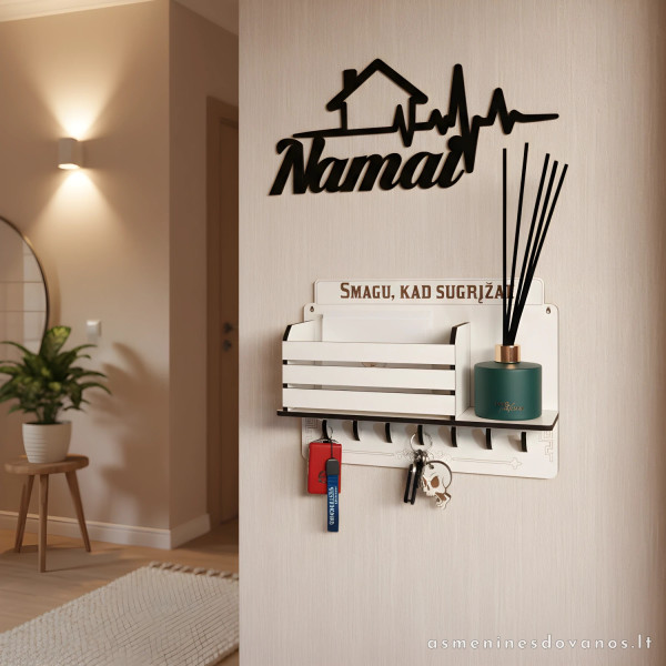 Namų jaukumo rinkinys – personalizuota raktinė ir interjero dekoras