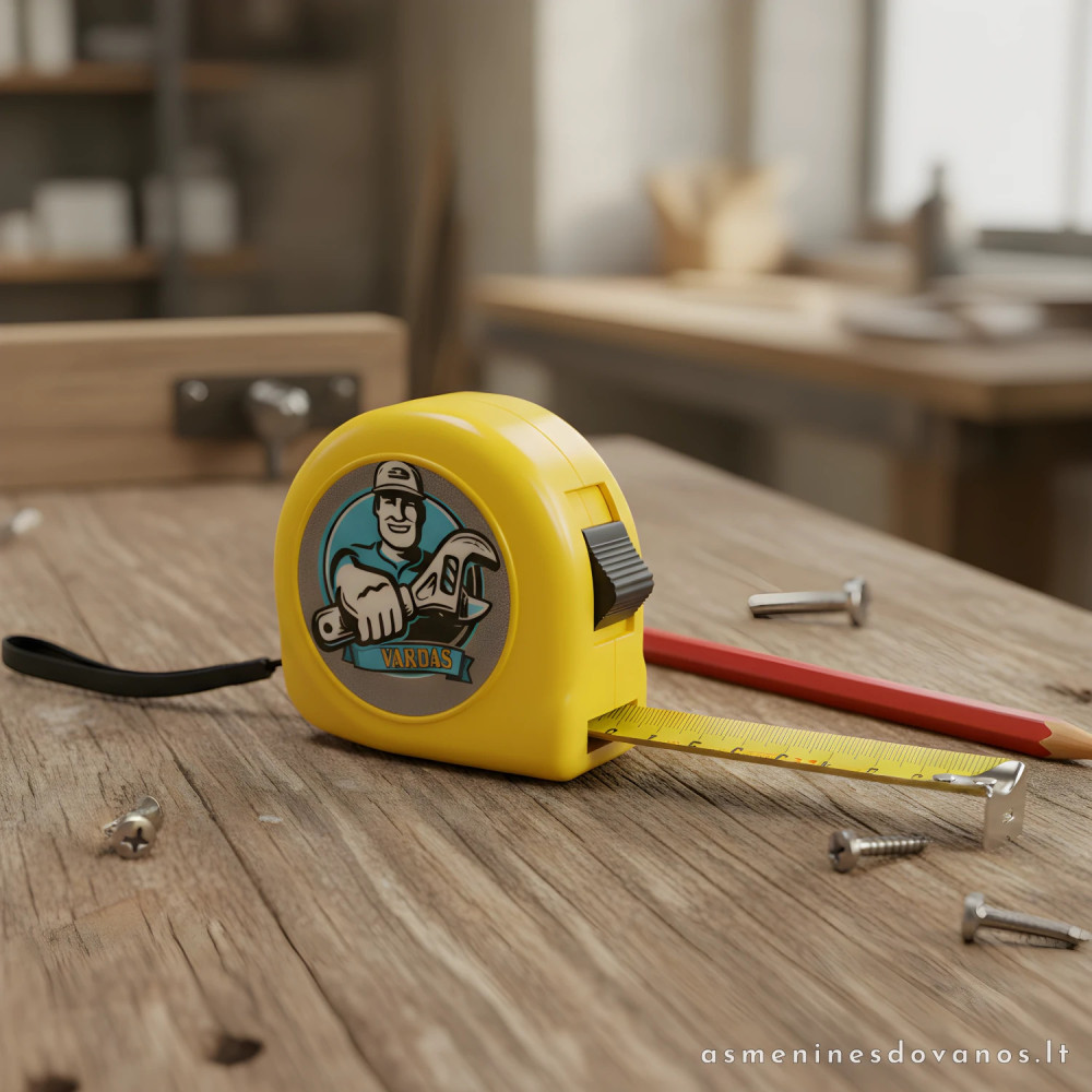 Personalizuota 5 m ruletė su vardu – dovana meistrui