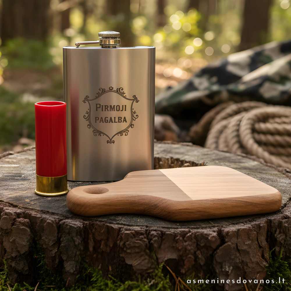 Personalizuotas medžiotojo ir žvejo rinkinys su graviravimu