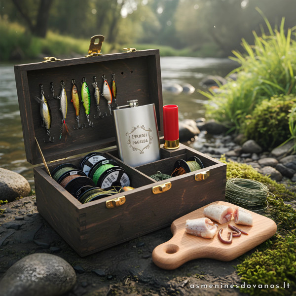 Personalizuotas medžiotojo ir žvejo rinkinys su graviravimu