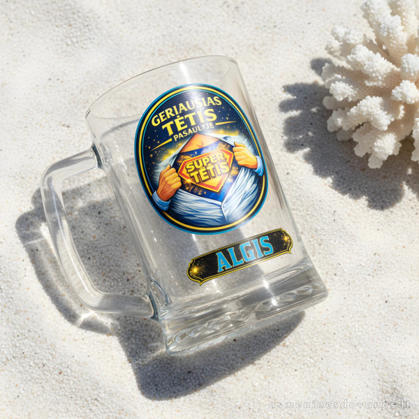 Personalizuotas bokalas „Super tėtis“ | Dovana tėčiui