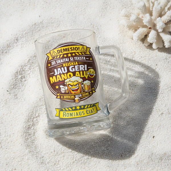 Personalizuotas bokalas „Mano alus“ | Linksma dovana alaus mėgėjui