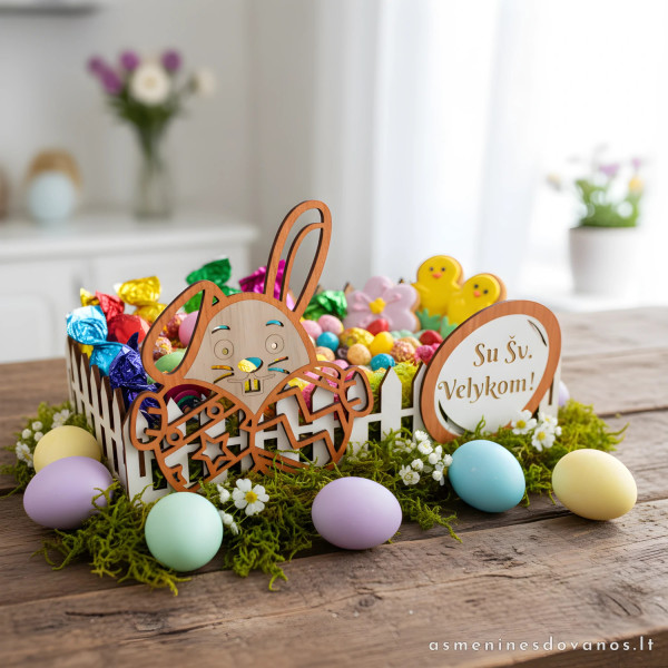Krepšelis "Velykinis zuikis" – margučiams ir dovanoms