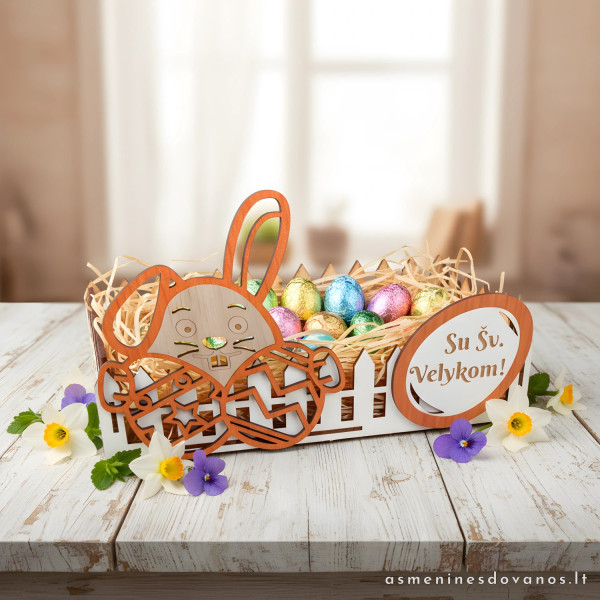 Krepšelis "Velykinis zuikis" – margučiams ir dovanoms