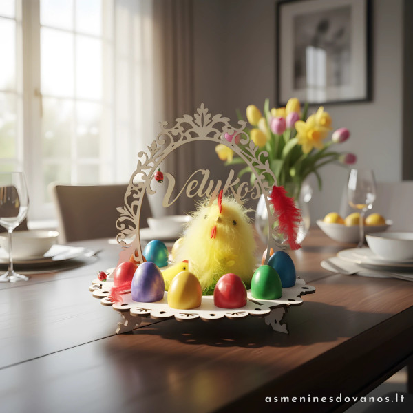 Stovas kiaušiniams "Vijoklis" – Velykų stalo dekoracija margučiams