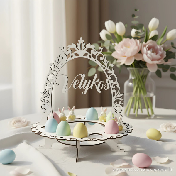 Stovas kiaušiniams "Vijoklis" – Velykų stalo dekoracija margučiams