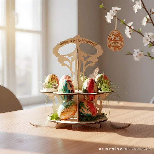 Stovas Velykiniams kiaušiniams – medinis laikiklis margučiams