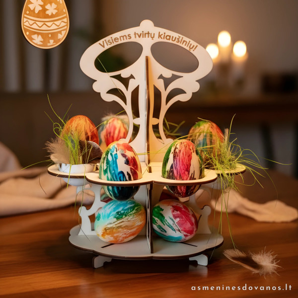 Stovas Velykiniams kiaušiniams – medinis laikiklis margučiams