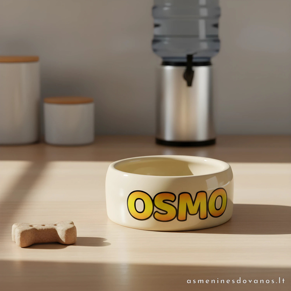 Personalizuotas šuns ir katės dubenėlis su vardu | 250–1000 ml