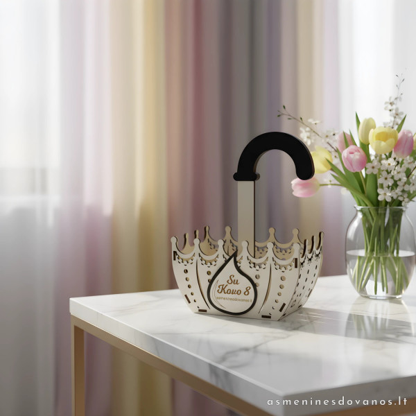 Personalizuotas dovanų krepšelis „Skėtis mini“ su graviravimu