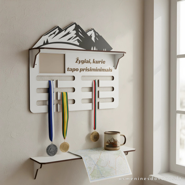 Medalių kabykla su nuotraukos rėmeliu | Personalizuota žygiams