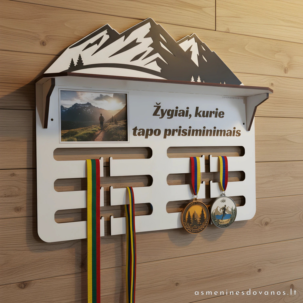 Medalių kabykla su nuotraukos rėmeliu | Personalizuota žygiams