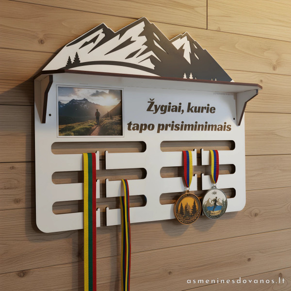 Medalių kabykla su nuotraukos rėmeliu | Personalizuota žygiams