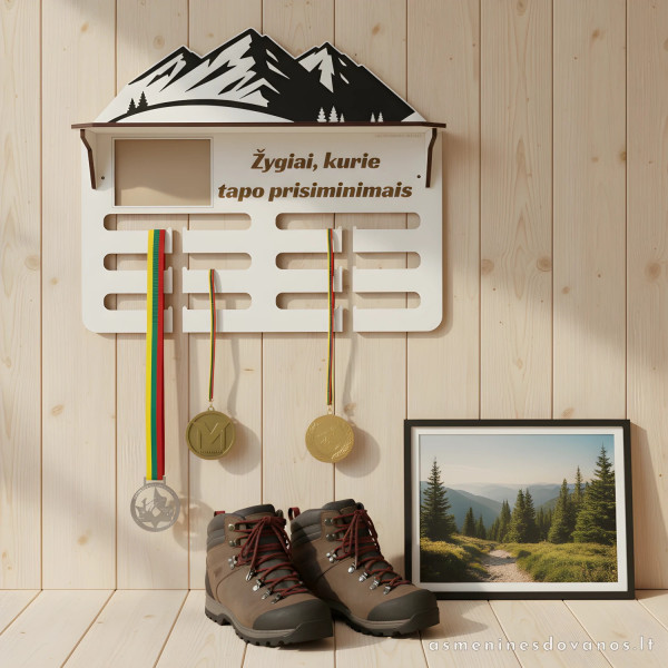 Medalių kabykla su nuotraukos rėmeliu | Personalizuota žygiams