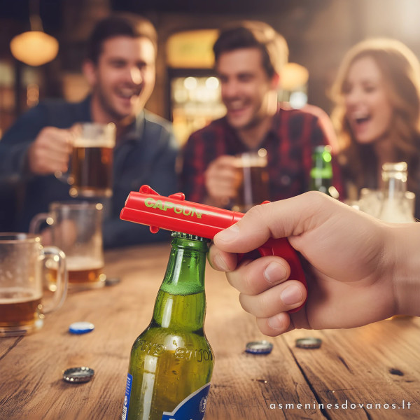 Šaudantis butelių atidarytuvas Cap Gun | Originali dovana vyrui