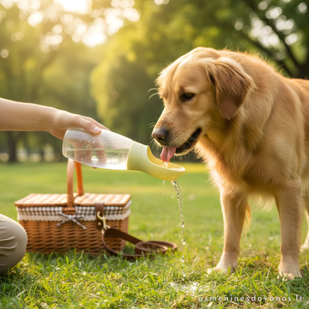Nešiojama gertuvė šuniui 500 ml | Kelioninė vandens gertuvė augintiniui