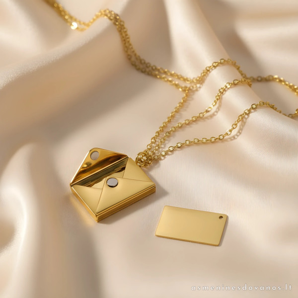 Personalizuotas vėrinys „Laiškas“ su graviravimu | Dovana jai