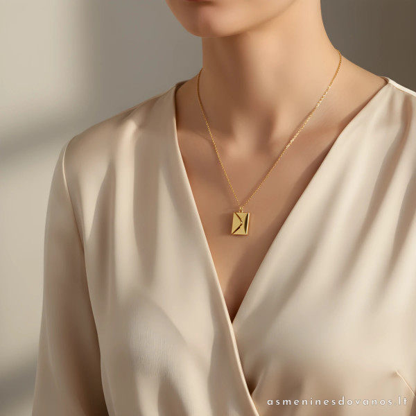 Personalizuotas vėrinys „Laiškas“ su graviravimu | Dovana jai