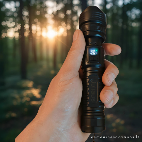 Personalizuotas LED žibintuvėlis su graviravimu | Įkraunamas