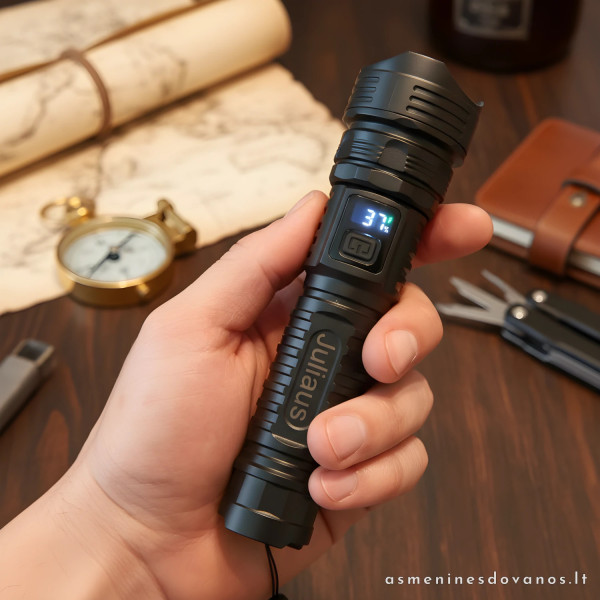 Personalizuotas LED žibintuvėlis su graviravimu | Įkraunamas