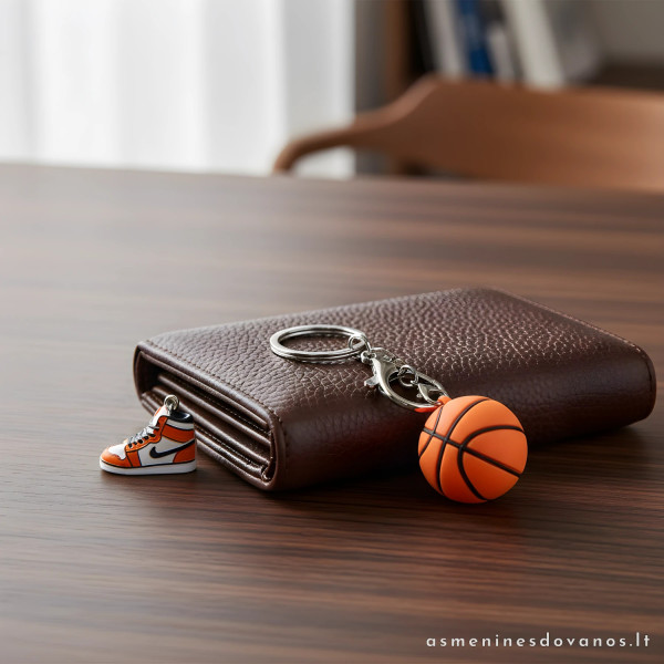 Personalizuotas sporto kamuolio raktų pakabukas | Su graviruotu žetonu