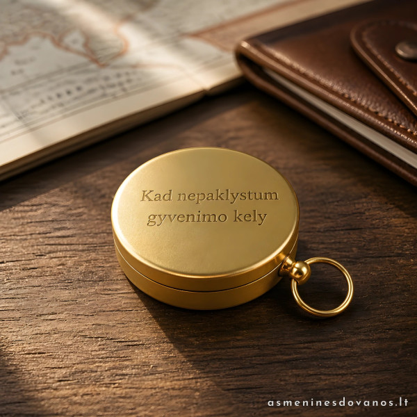 Personalizuotas kompasas su graviravimu | Originali dovana