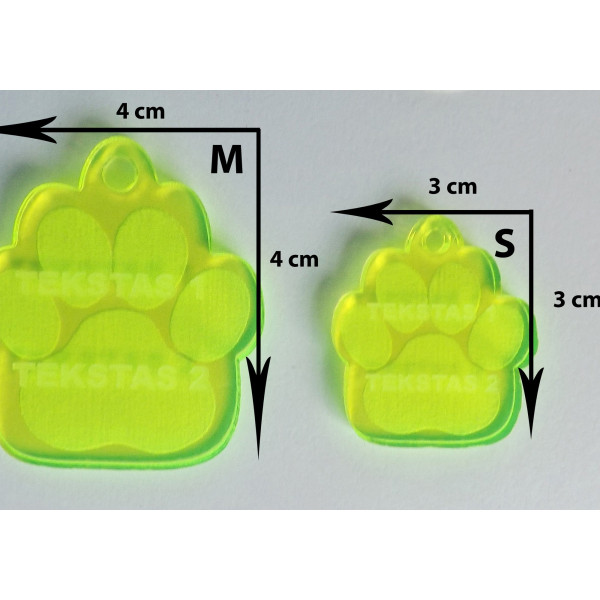 Pakabukas iš akrilo fluorescencinio "Pėdutė"
